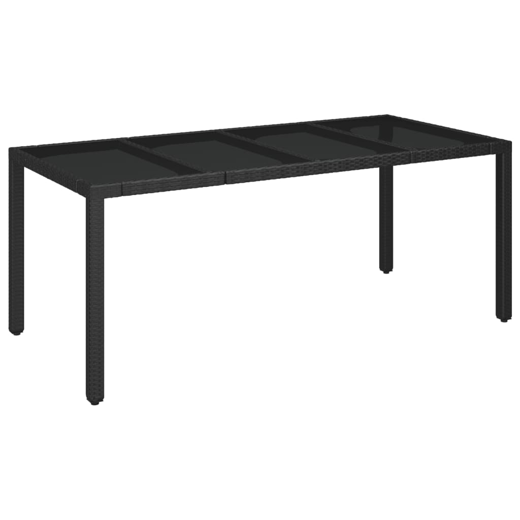 9 részes fekete polyrattan kerti étkezőgarnitúra párnákkal 6