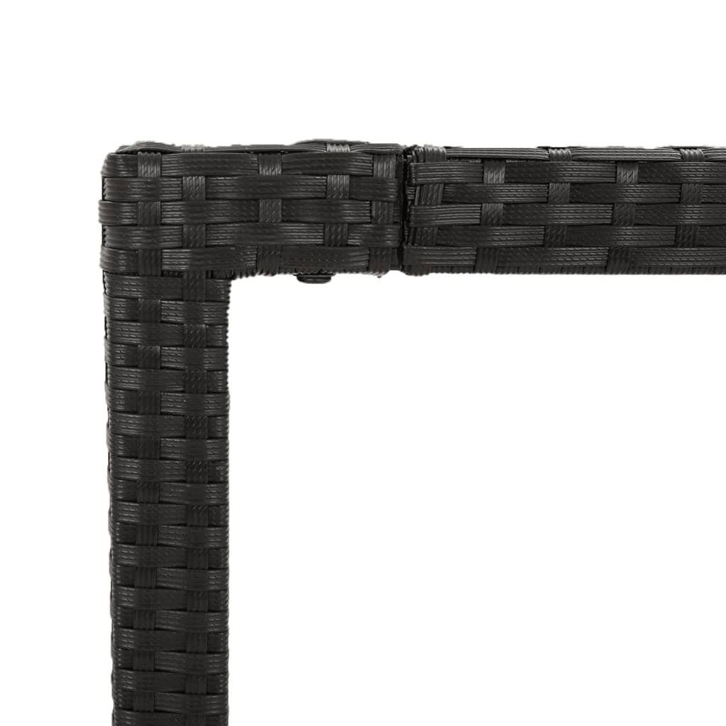 5 részes fekete polyrattan kerti étkezőgarnitúra párnákkal 9