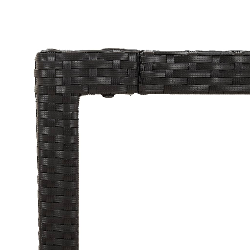 5 részes fekete polyrattan kerti étkezőgarnitúra párnákkal 9