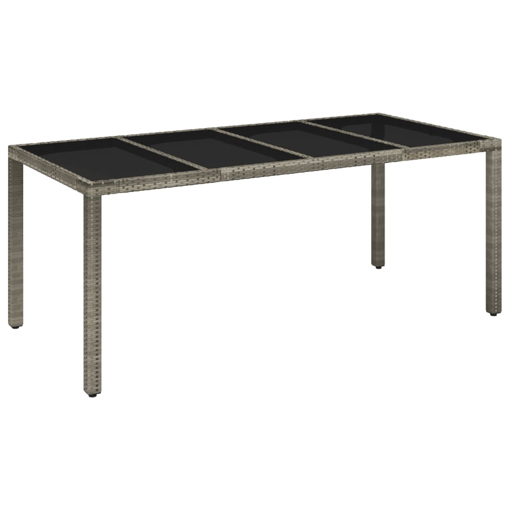 7 részes szürke polyrattan kerti étkezőgarnitúra párnával 6