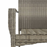 7 részes szürke polyrattan kerti étkezőgarnitúra párnával 8