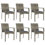 7 részes szürke polyrattan kerti étkezőgarnitúra párnával 4