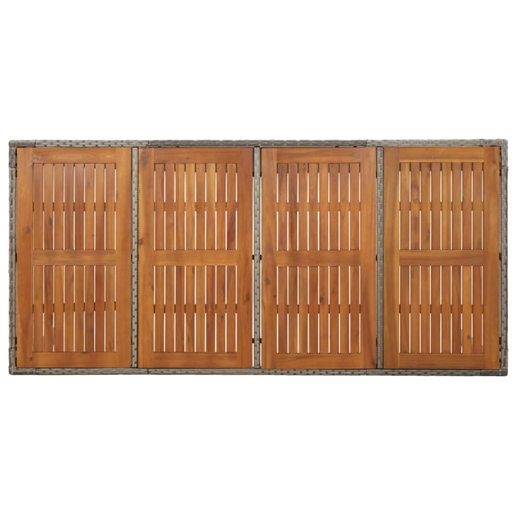 7 részes szürke polyrattan kerti étkezőgarnitúra párnával 9