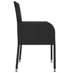 5 részes fekete polyrattan kerti étkezőgarnitúra párnákkal 6