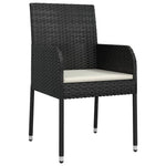 9 részes fekete polyrattan kerti étkezőgarnitúra párnákkal 5
