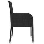 9 részes fekete polyrattan kerti étkezőgarnitúra párnákkal 6
