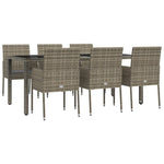 7 részes szürke polyrattan kerti étkezőgarnitúra párnával 3