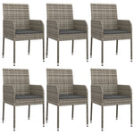 7 részes szürke polyrattan kerti étkezőgarnitúra párnával 4