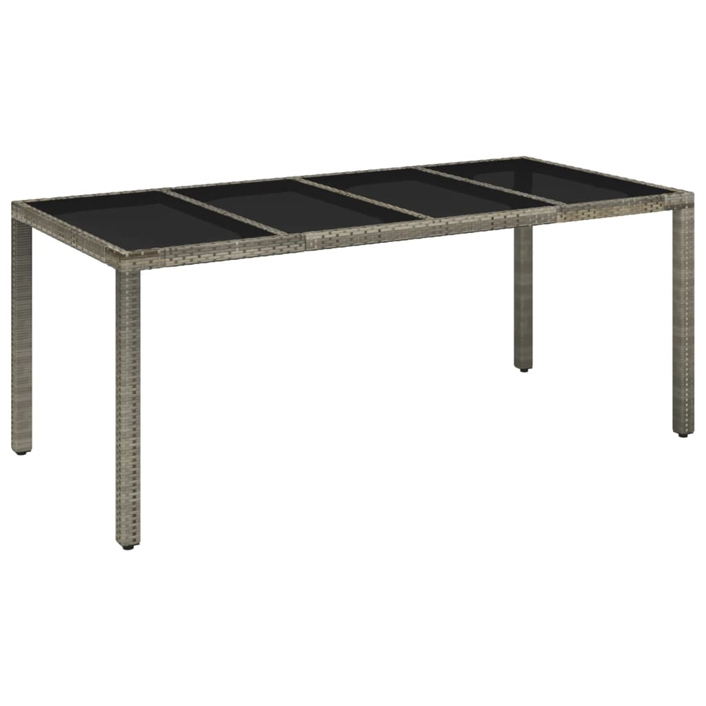 7 részes szürke polyrattan kerti étkezőgarnitúra párnával 7