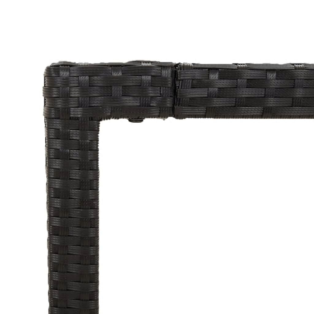 5 részes fekete polyrattan kerti étkezőgarnitúra párnákkal 9
