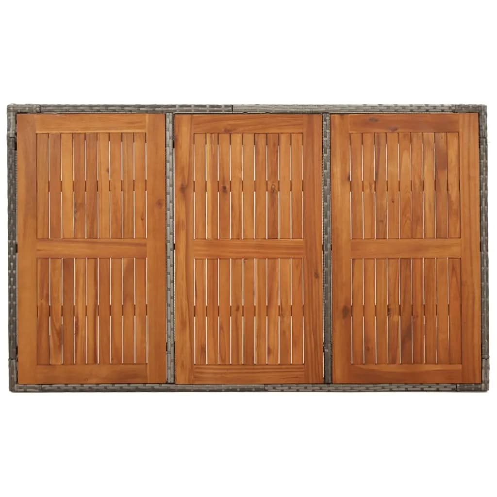 5 részes szürke polyrattan kerti étkezőgarnitúra párnával 8