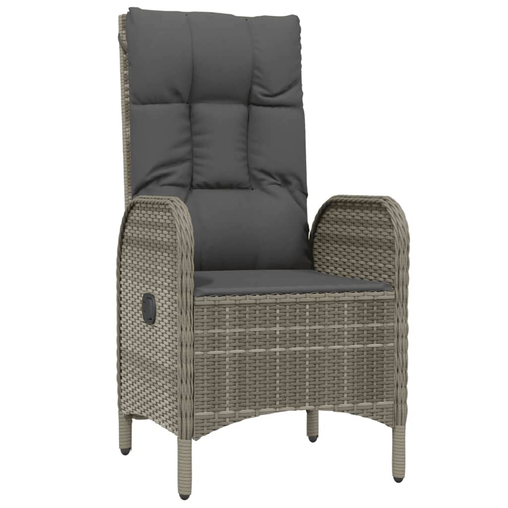 7 részes szürke polyrattan kerti étkezőgarnitúra párnával 5