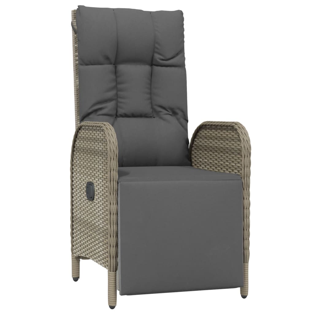 3 részes szürke polyrattan kerti étkezőgarnitúra párnával 5