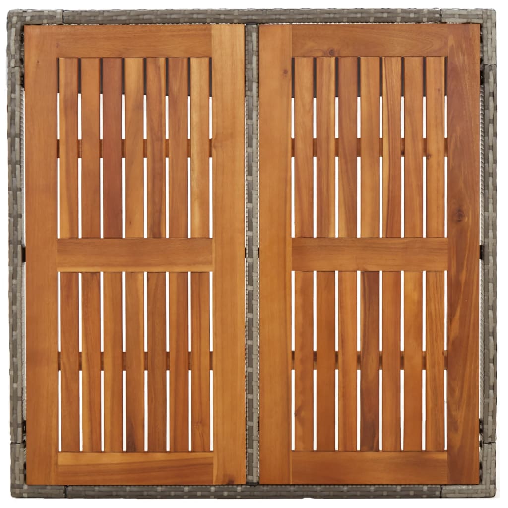3 részes szürke polyrattan kerti étkezőgarnitúra párnával 9