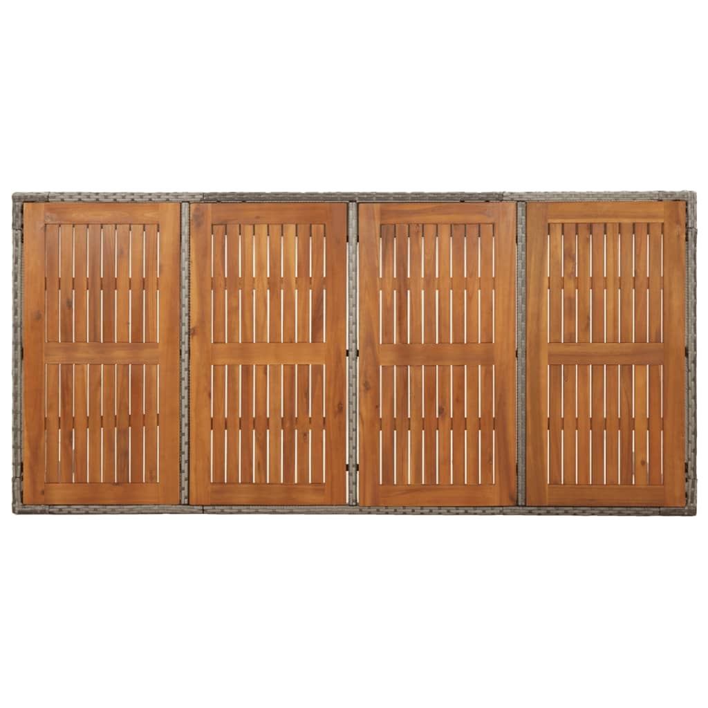 9 részes szürke polyrattan kerti étkezőgarnitúra párnával 12