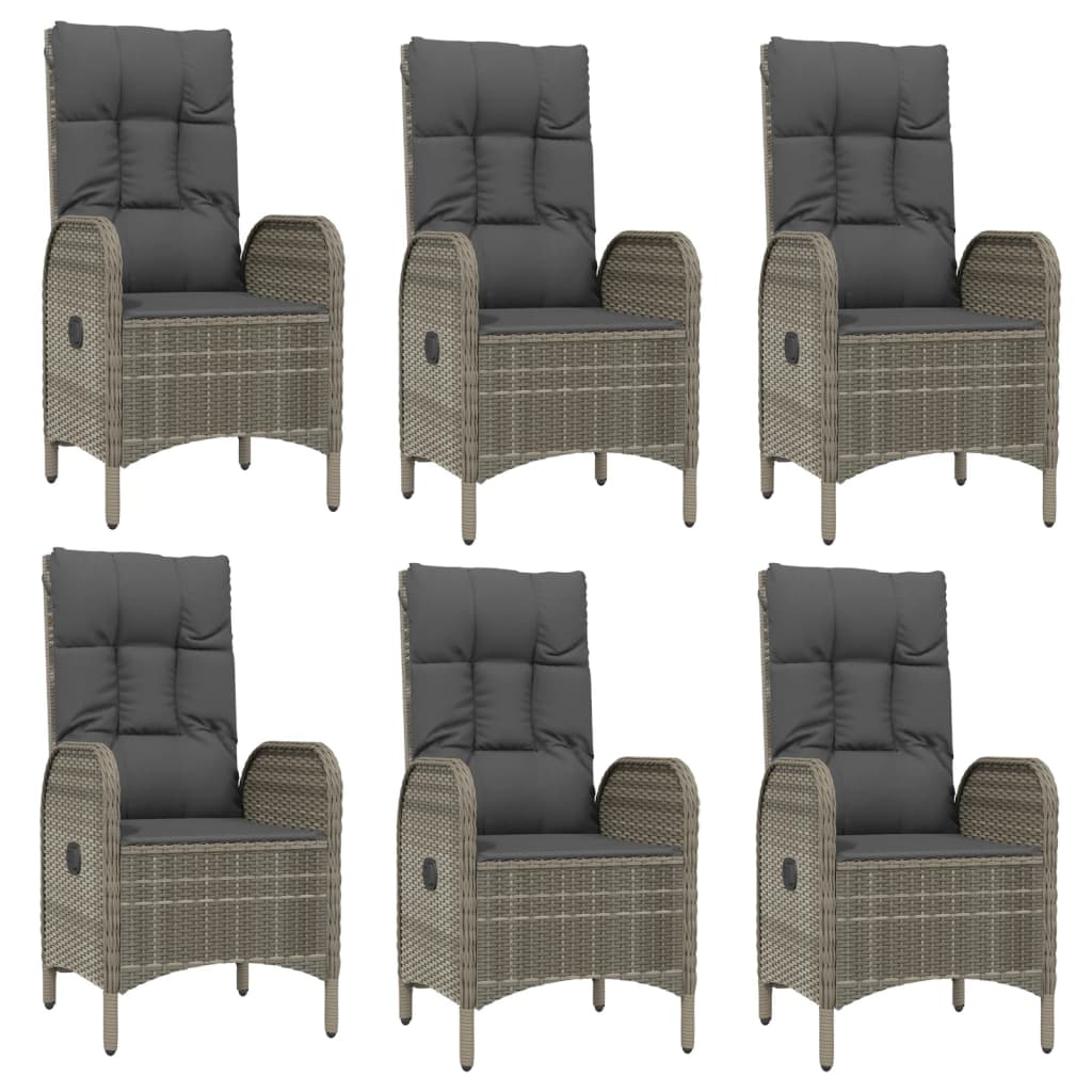 9 részes szürke polyrattan kerti étkezőgarnitúra párnával 4