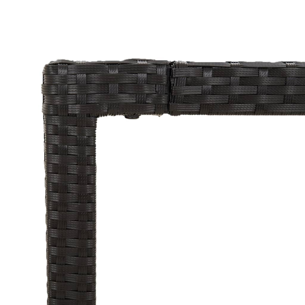 7 részes fekete és szürke polyrattan kerti étkezőszett párnával 7