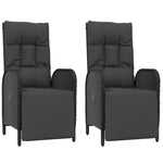 3 részes fekete polyrattan kerti étkezőgarnitúra párnákkal 4