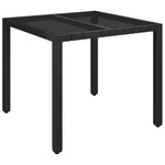 3 részes fekete polyrattan kerti étkezőgarnitúra párnákkal 8