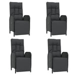 5 részes fekete polyrattan kerti étkezőgarnitúra párnákkal 4