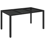 5 részes fekete polyrattan kerti étkezőgarnitúra párnákkal 8