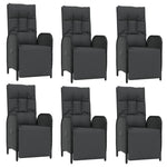 7 részes fekete polyrattan kerti étkezőgarnitúra párnával 4