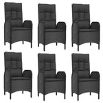 9 részes fekete polyrattan kerti étkezőgarnitúra párnákkal 4