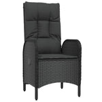 9 részes fekete polyrattan kerti étkezőgarnitúra párnákkal 5