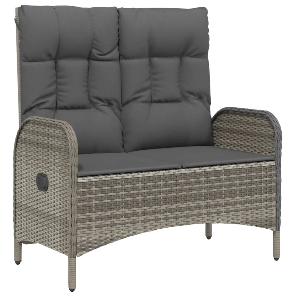 5 részes szürke polyrattan kerti étkezőgarnitúra párnával 8
