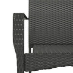 7 részes fekete polyrattan kerti étkezőgarnitúra párnával 8