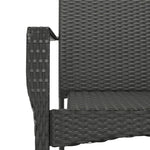 5 részes fekete polyrattan kerti étkezőgarnitúra párnákkal 8