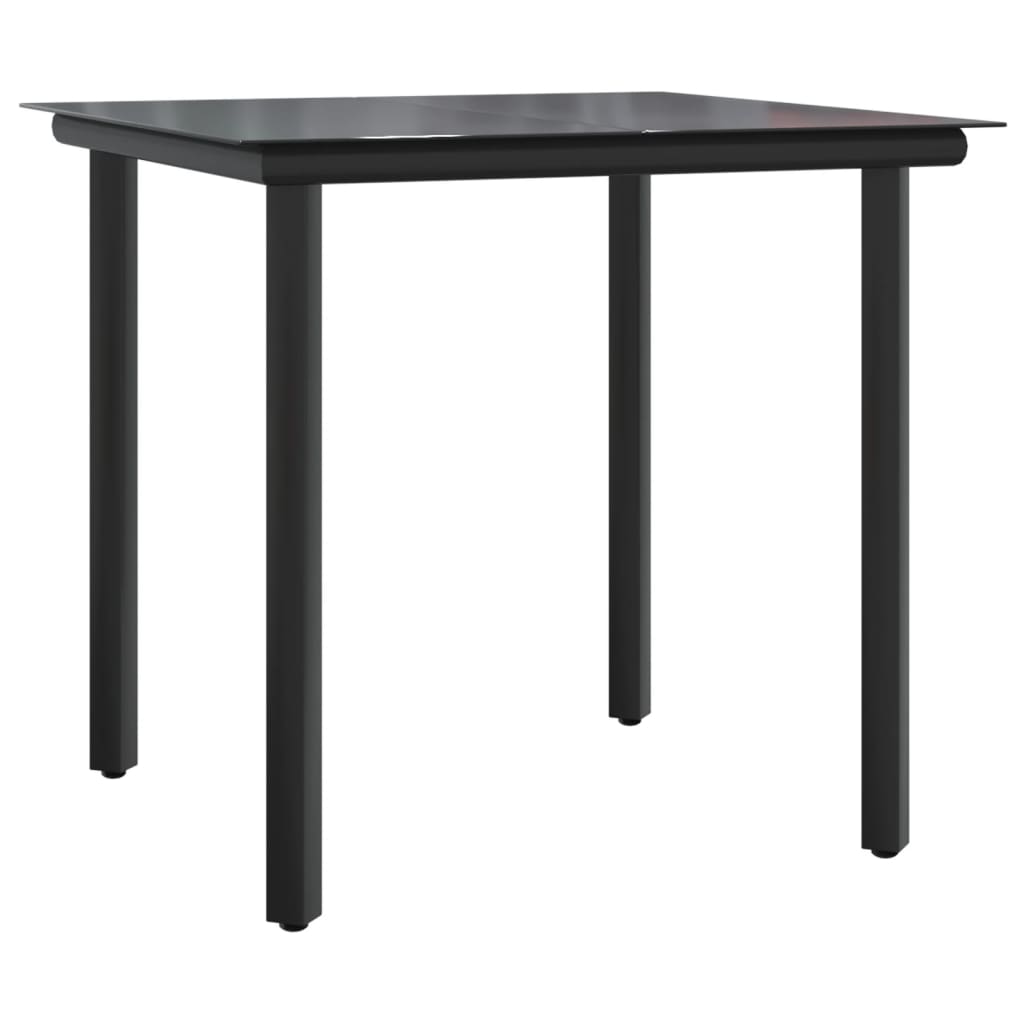 5 részes fekete polyrattan kerti étkezőgarnitúra párnákkal 6