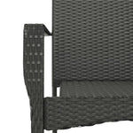 5 részes fekete polyrattan kerti étkezőgarnitúra párnákkal 8