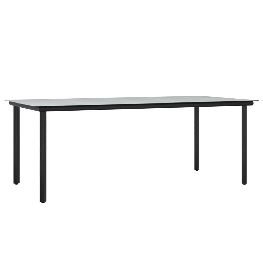 9 részes fekete polyrattan kerti étkezőgarnitúra párnákkal 6