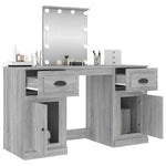 Szürke sonoma színű fésülködőasztal LED-del 130x50x132,5 cm 5