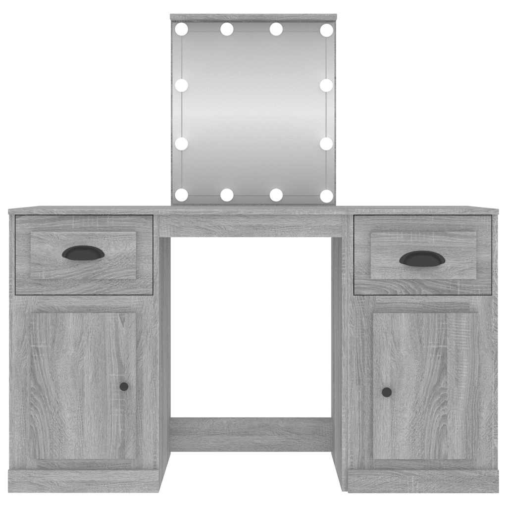 Szürke sonoma színű fésülködőasztal LED-del 130x50x132,5 cm 6