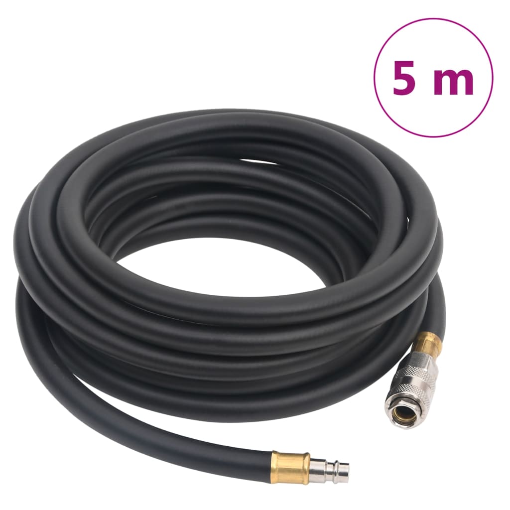 Fekete gumi és PVC hibrid légtömlő 0,6" 5 m