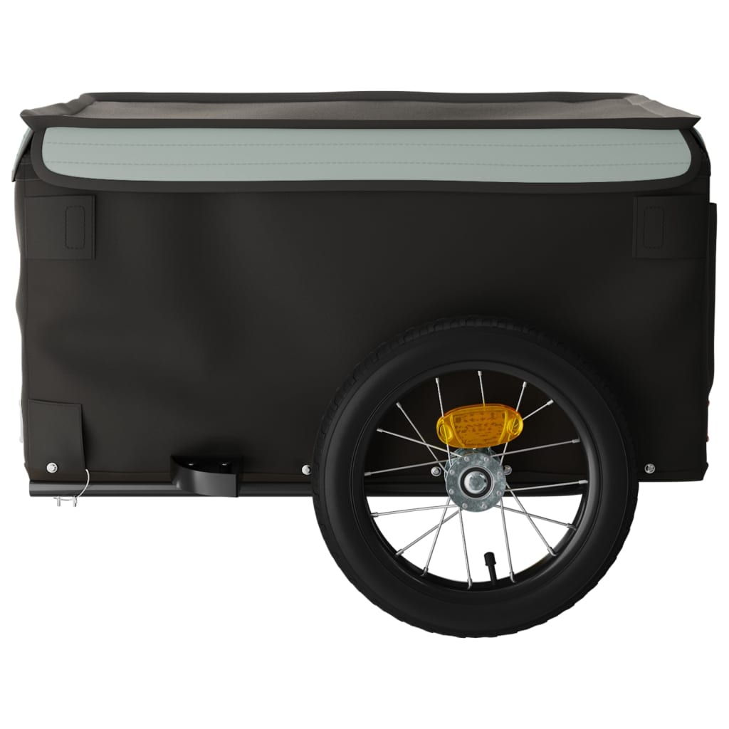 Fekete-szürke vas kerékpár-utánfutó 30 kg 7
