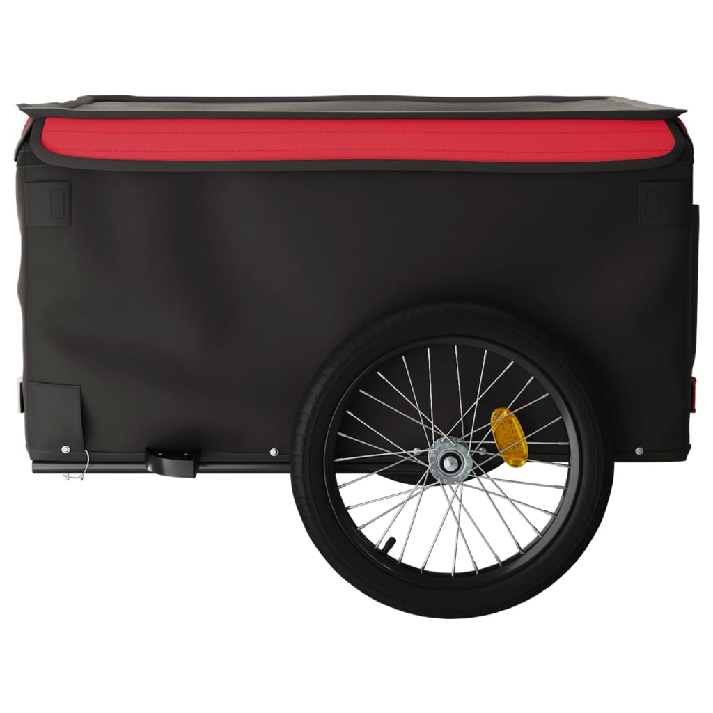 Fekete-piros vas kerékpár-utánfutó 45 kg 6