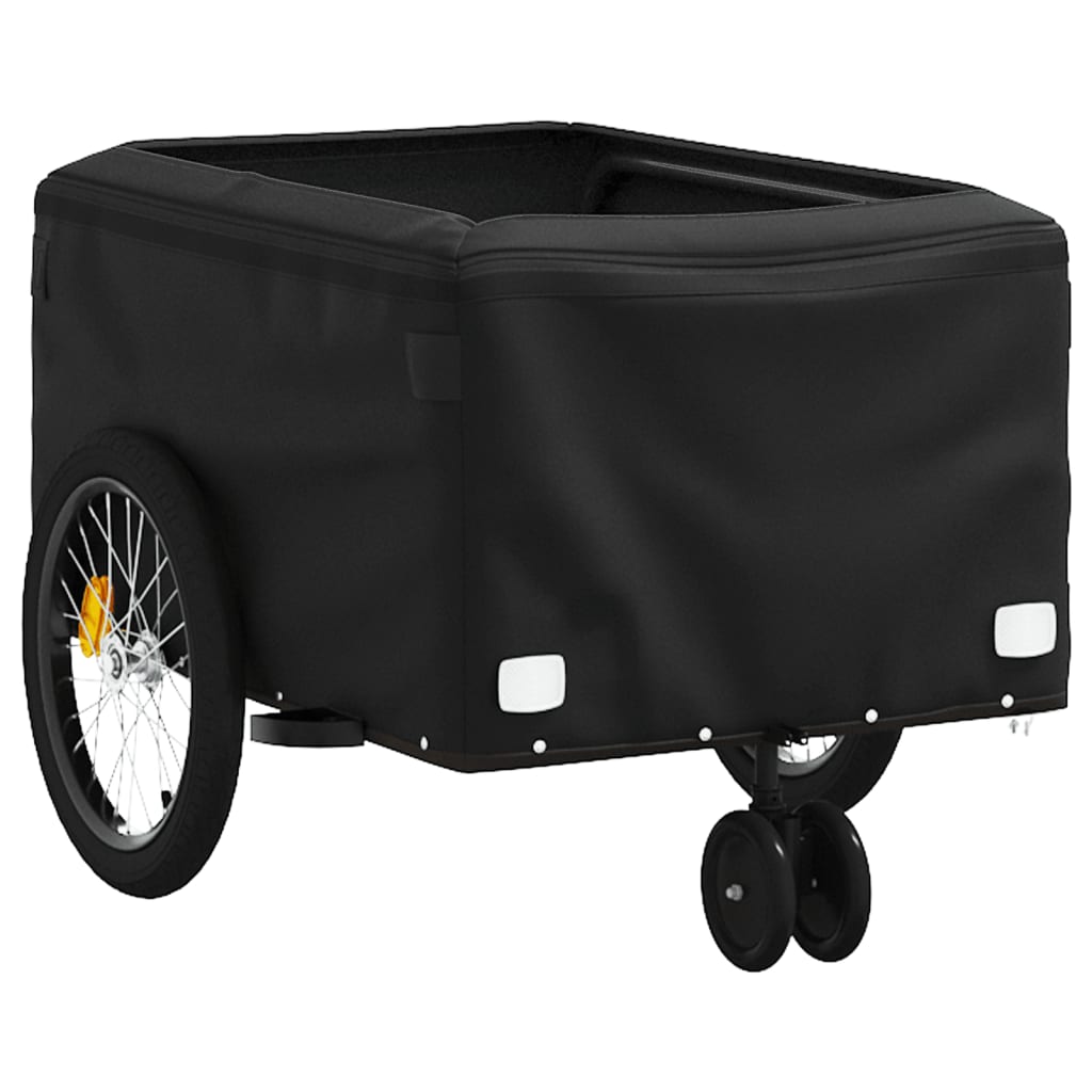 Fekete-sárga vas kerékpár-utánfutó 30 kg 5