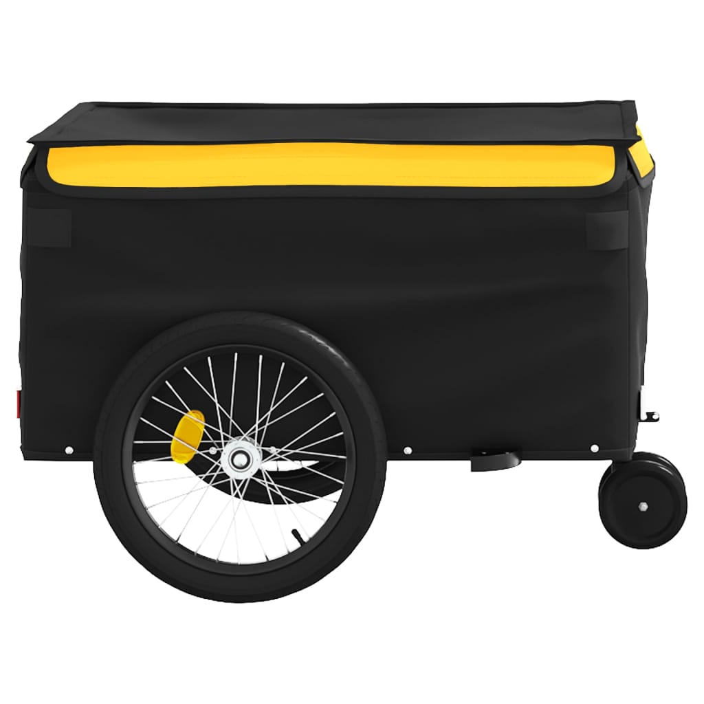 Fekete-sárga vas kerékpár-utánfutó 30 kg 7