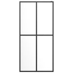 Fekete ESG üveg és alumínium zuhanyfal polccal 80 x 195 cm 4