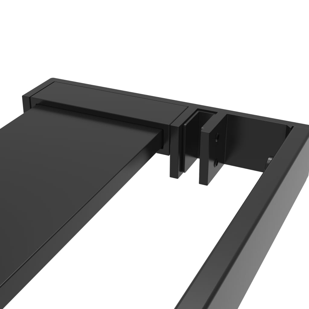 Fekete ESG üveg és alumínium zuhanyfal polccal 80 x 195 cm 10