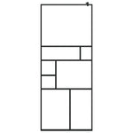 Fekete ESG üveg és alumínium zuhanyfal polccal 80 x 195 cm 4
