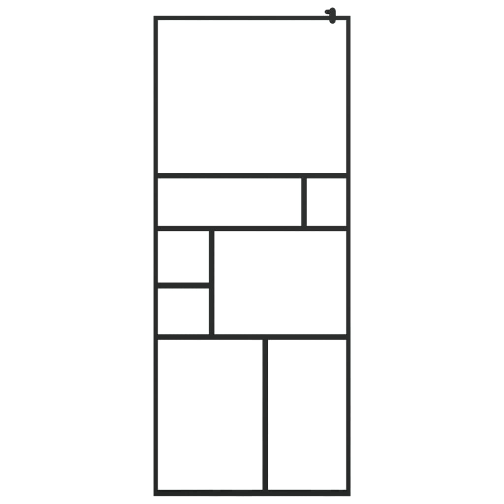 Fekete ESG üveg és alumínium zuhanyfal polccal 80 x 195 cm 4
