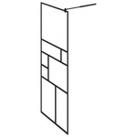 Fekete ESG üveg és alumínium zuhanyfal polccal 80 x 195 cm 5