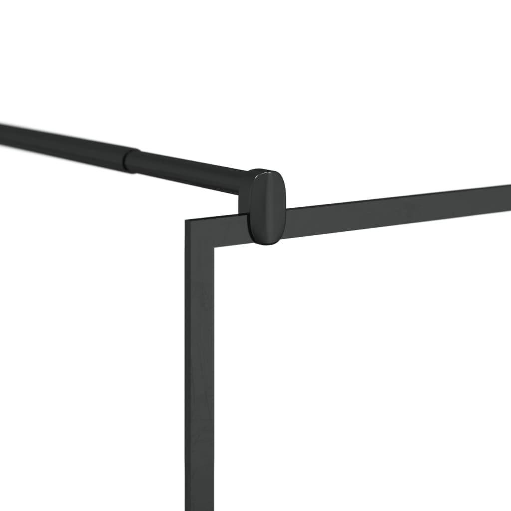Fekete ESG üveg és alumínium zuhanyfal polccal 80 x 195 cm 6
