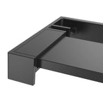Fekete ESG üveg és alumínium zuhanyfal polccal 80 x 195 cm 11