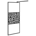 Fekete ESG üveg és alumínium zuhanyfal polccal 80 x 195 cm 5
