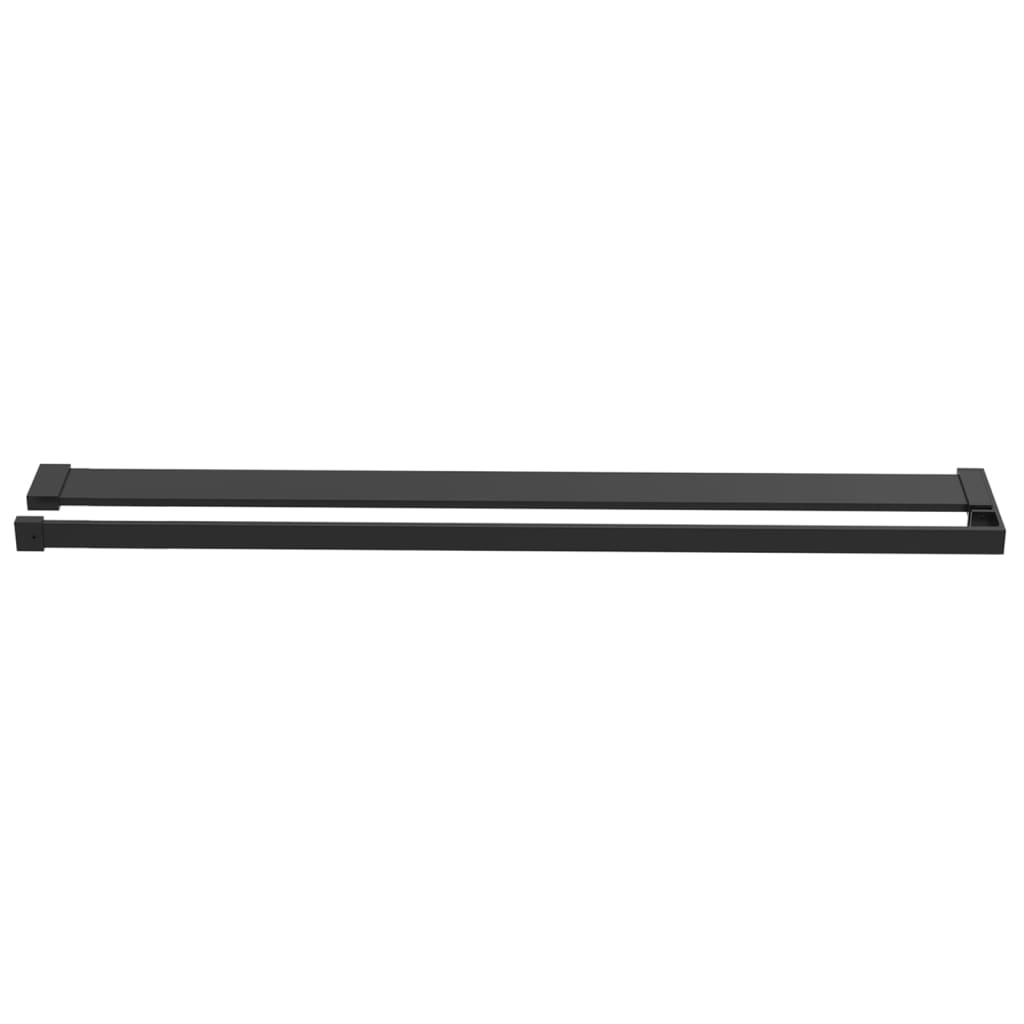 Fekete ESG üveg és alumínium zuhanyfal polccal 80 x 195 cm 9